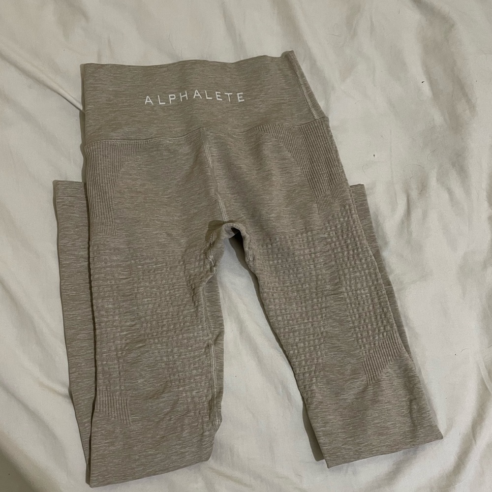 High waisted tan alphalete leggings
